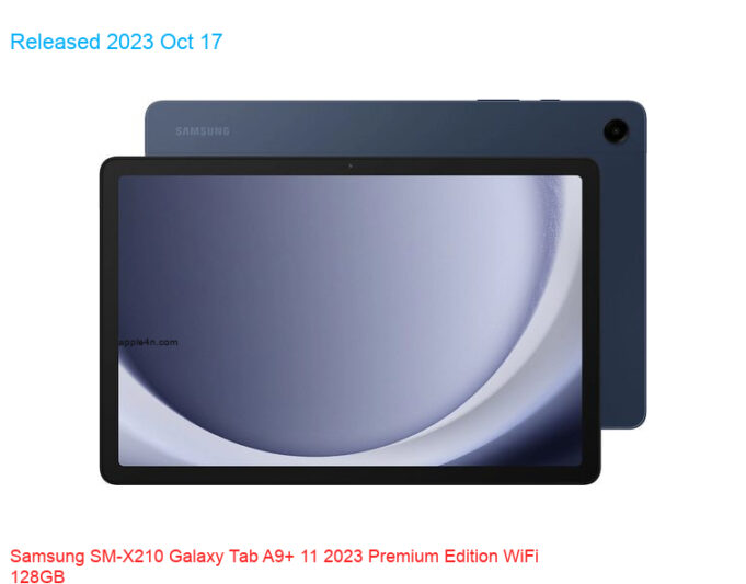 Samsung SM-X210 Galaxy Tab A9+ 11 2023 Premium Edition WiFi 128GB