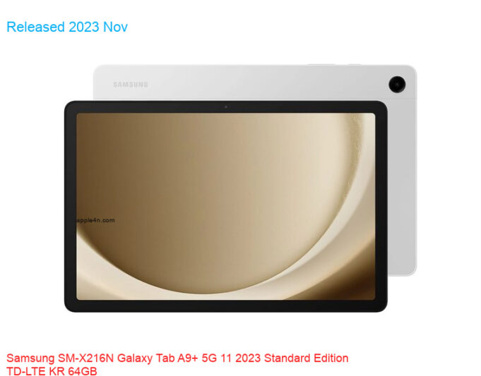 Samsung SM-X216N Galaxy Tab A9+ 5G 11 2023 Standard Edition TD-LTE KR 64GB