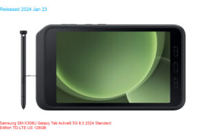 Samsung SM-X308U Galaxy Tab Active5 5G 8.0 2024 Standard Edition TD-LTE US 128GB