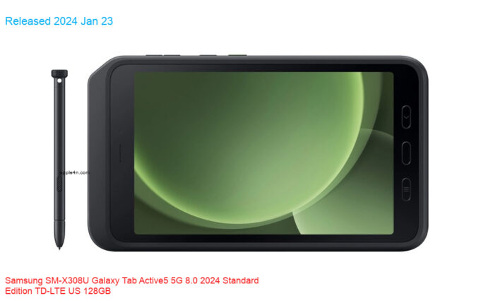 Samsung SM-X308U Galaxy Tab Active5 5G 8.0 2024 Standard Edition TD-LTE US 128GB