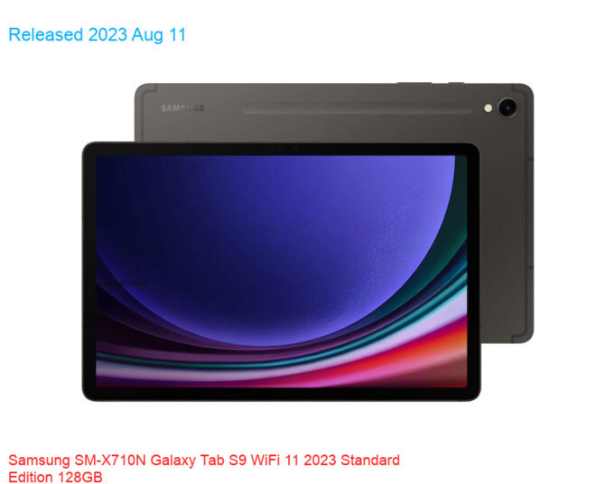 Samsung SM-X710N Galaxy Tab S9 WiFi 11 2023 Standard Edition 128GB