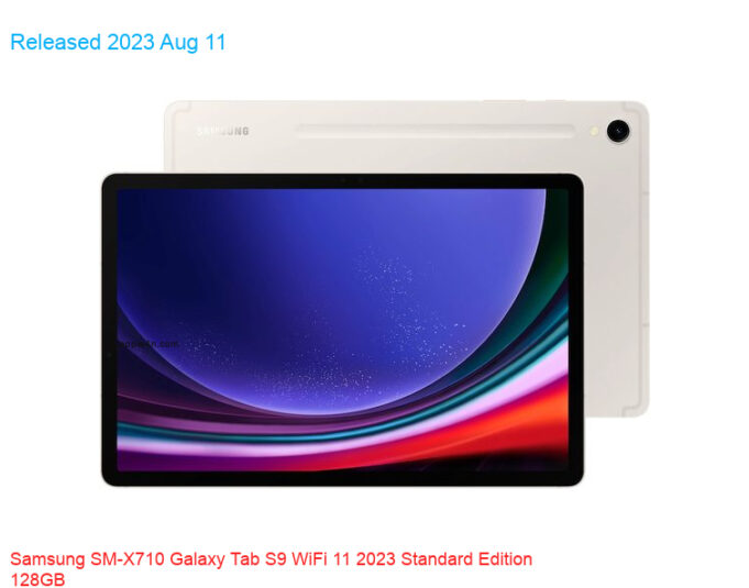 Samsung SM-X710 Galaxy Tab S9 WiFi 11 2023 Standard Edition 128GB