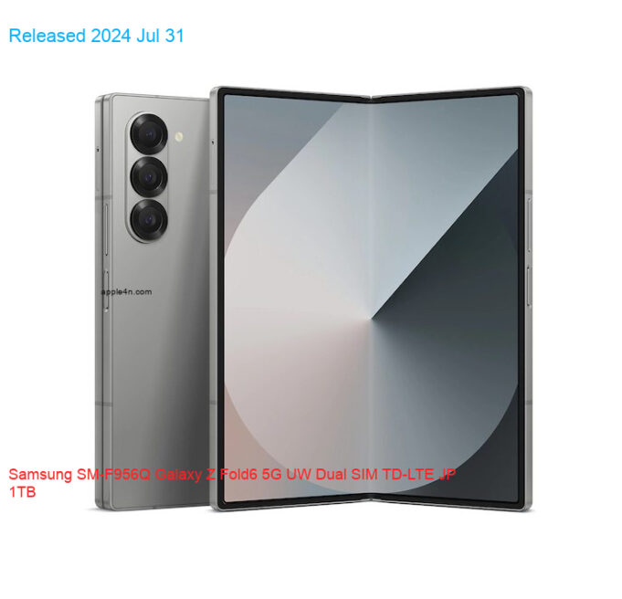 Samsung SM-F956Q Galaxy Z Fold6 5G UW Dual SIM TD-LTE JP 1TB