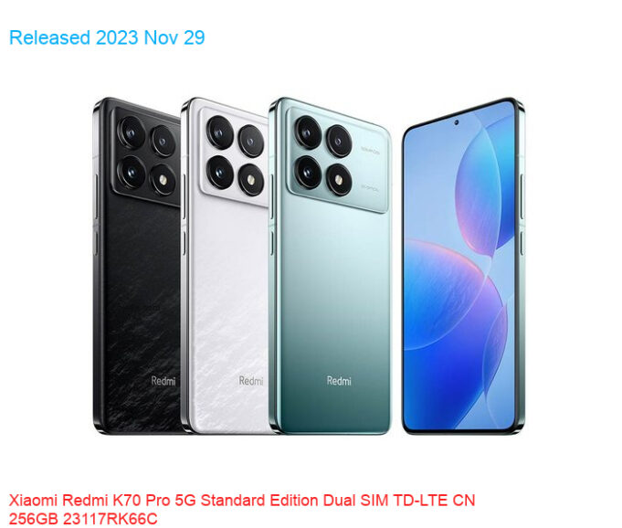 Xiaomi Redmi K70 Pro 5G Standard Edition Dual SIM TD-LTE CN 256GB 23117RK66C