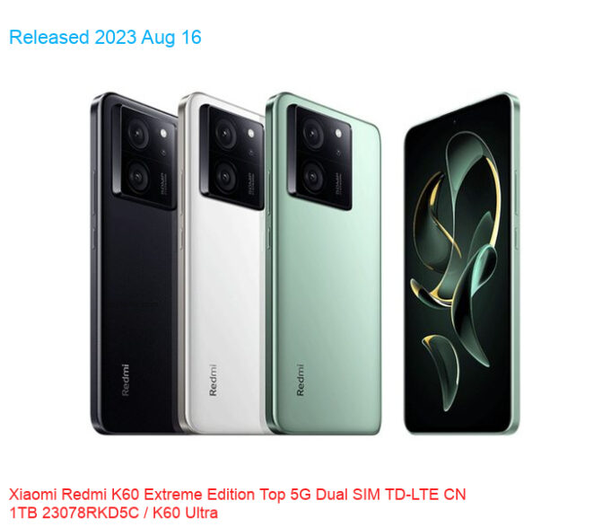 Xiaomi Redmi K60 Extreme Edition Top 5G Dual SIM TD-LTE CN 1TB 23078RKD5C / K60 Ultra