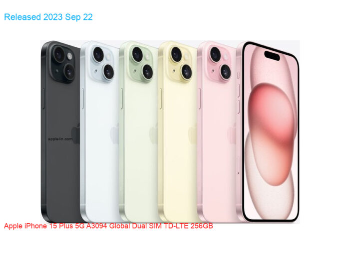 Apple iPhone 15 Plus 5G A3094 Global Dual SIM TD-LTE 256GB