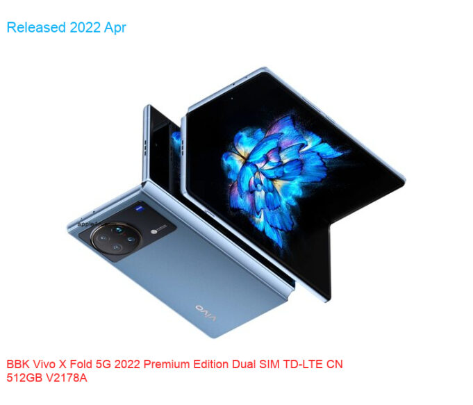 BBK Vivo X Fold 5G 2022 Premium Edition Dual SIM TD-LTE CN 512GB V2178A