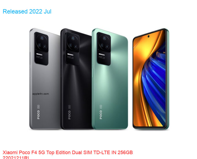 Xiaomi Poco F4 5G Top Edition Dual SIM TD-LTE IN 256GB 22021211RI