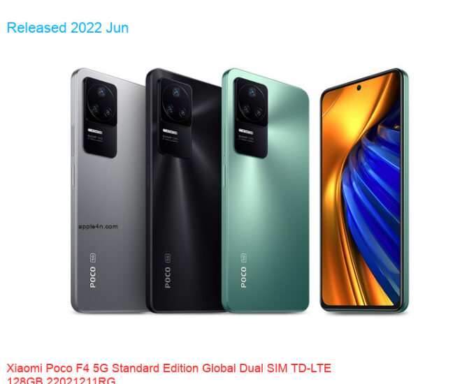 Xiaomi Poco F4 5G Standard Edition Global Dual SIM TD-LTE 128GB 22021211RG