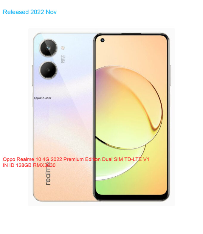 Oppo Realme 10 4G 2022 Premium Edition Dual SIM TD-LTE V1 IN ID 128GB RMX3630