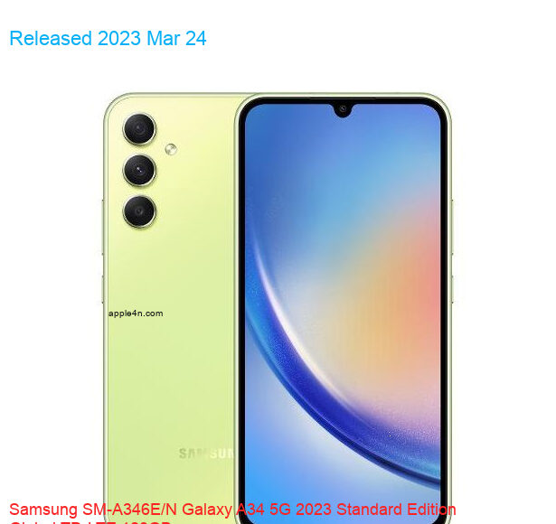 Samsung SM-A346E/N Galaxy A34 5G 2023 Standard Edition Global TD-LTE 128GB