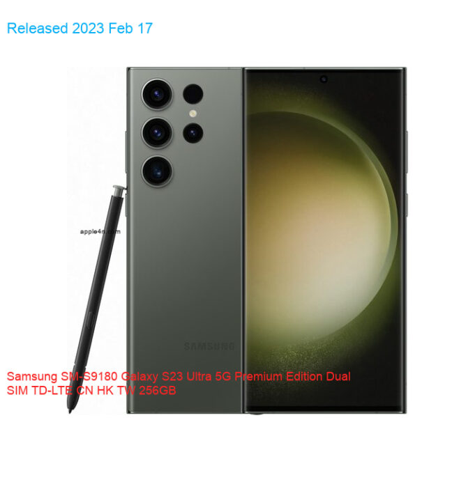 Samsung SM-S9180 Galaxy S23 Ultra 5G Premium Edition Dual SIM TD-LTE CN HK TW 256GB