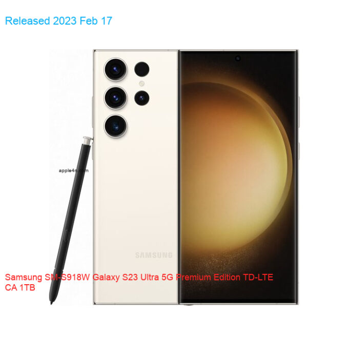 Samsung SM-S918W Galaxy S23 Ultra 5G Premium Edition TD-LTE CA 1TB