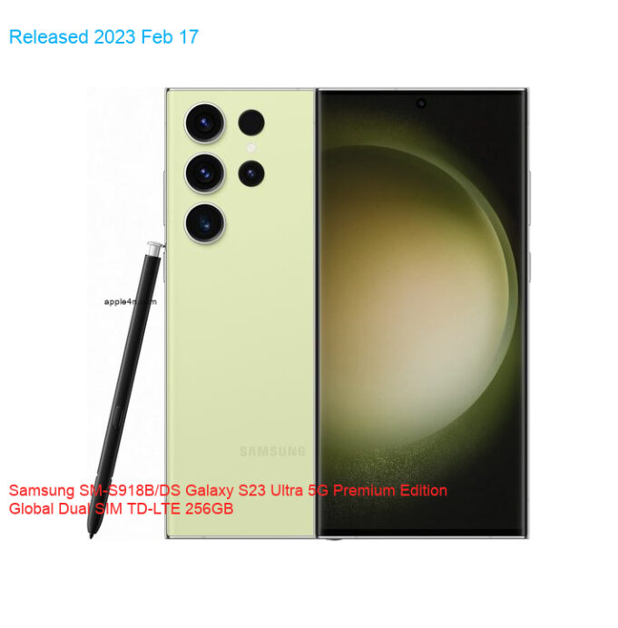 Samsung SM-S918B/DS Galaxy S23 Ultra 5G Premium Edition Global Dual SIM TD-LTE 256GB