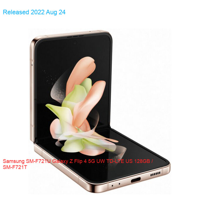 Samsung SM-F721U Galaxy Z Flip 4 5G UW TD-LTE US 128GB / SM-F721T