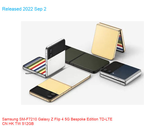 Samsung SM-F7210 Galaxy Z Flip 4 5G Bespoke Edition TD-LTE CN HK TW 512GB