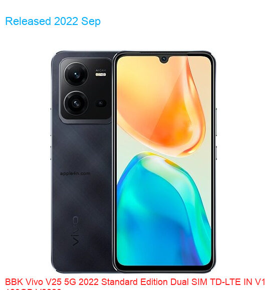 BBK Vivo V25 5G 2022 Standard Edition Dual SIM TD-LTE IN V1 128GB V2228