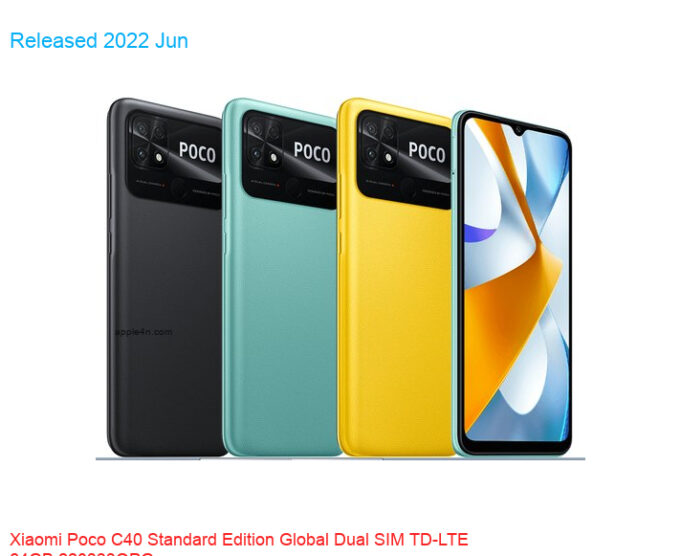 Xiaomi Poco C40 Standard Edition Global Dual SIM TD-LTE 64GB 220333QPG