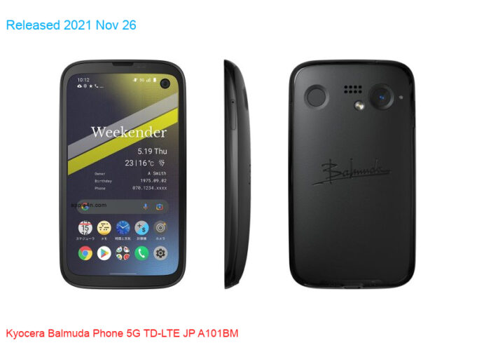 Kyocera Balmuda Phone 5G TD-LTE JP A101BM