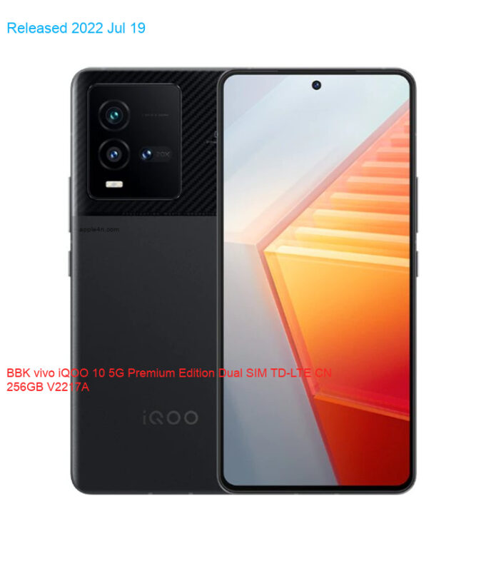 BBK vivo iQOO 10 5G Premium Edition Dual SIM TD-LTE CN 256GB V2217A