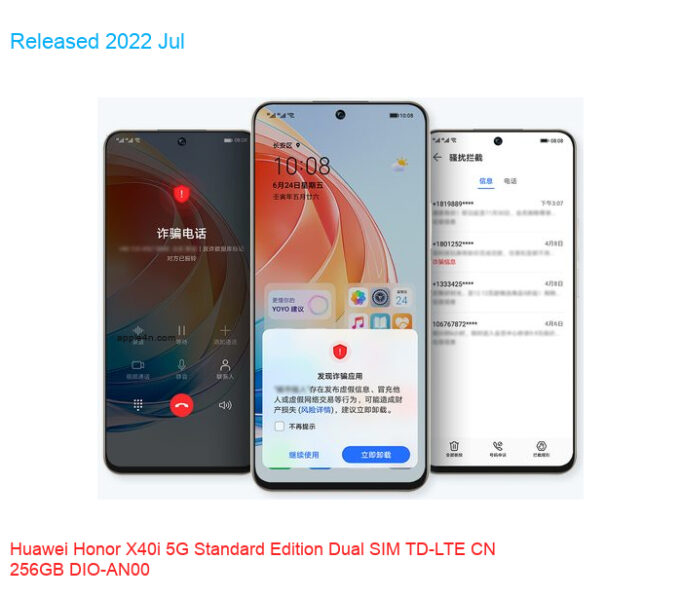 Huawei Honor X40i 5G Standard Edition Dual SIM TD-LTE CN 256GB DIO-AN00
