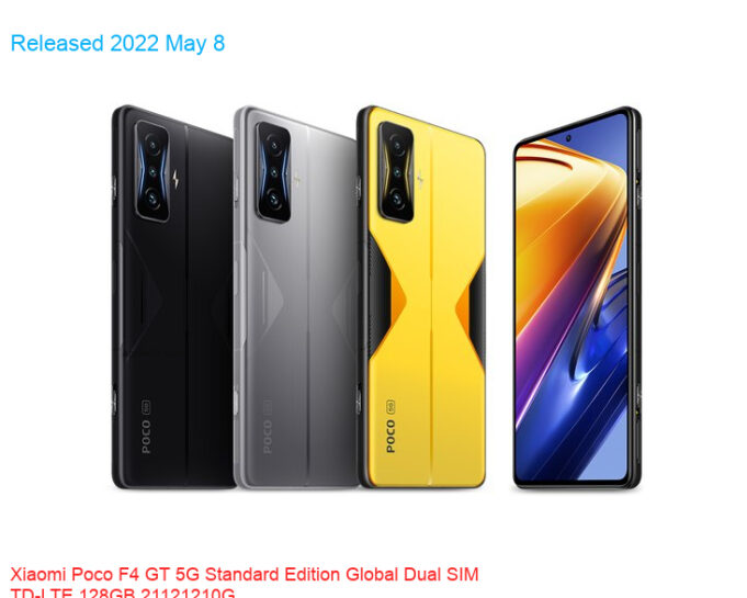 Xiaomi Poco F4 GT 5G Standard Edition Global Dual SIM TD-LTE 128GB 21121210G