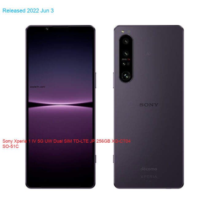 Sony Xperia 1 IV 5G UW Dual SIM TD-LTE JP 256GB XQ-CT04 SO-51C