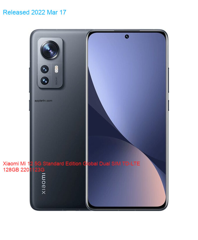 Xiaomi Mi 12 5G Standard Edition Global Dual SIM TD-LTE 128GB 2201123G
