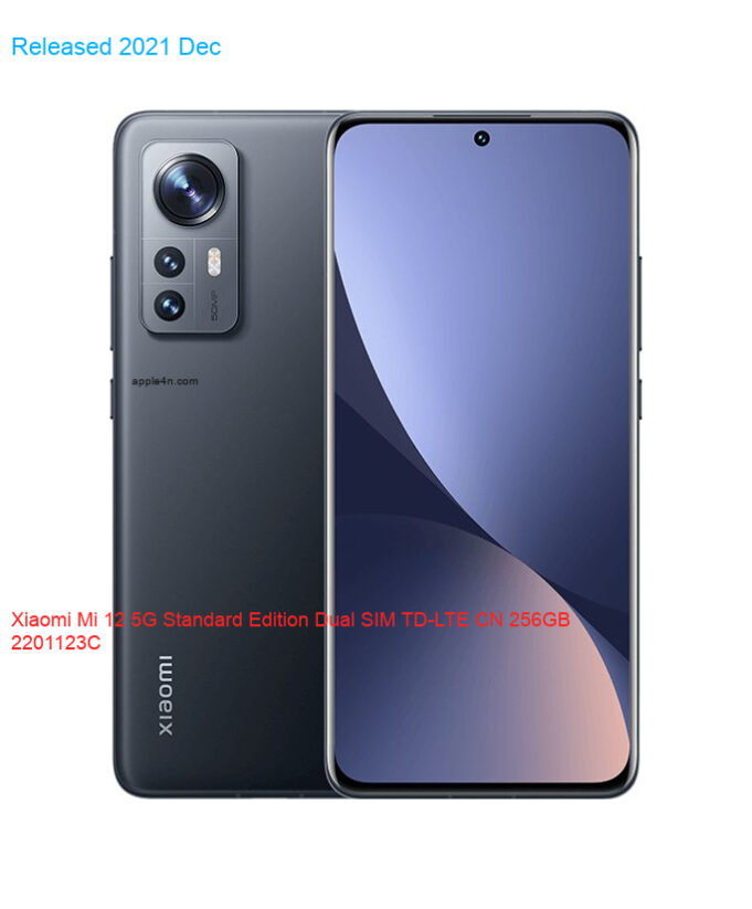 Xiaomi Mi 12 5G Standard Edition Dual SIM TD-LTE CN 256GB 2201123C