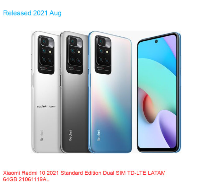 Xiaomi Redmi 10 2021 Standard Edition Dual SIM TD-LTE LATAM 64GB 21061119AL