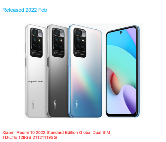 Xiaomi Redmi 10 2022 Standard Edition Global Dual SIM TD-LTE 128GB 21121119SG