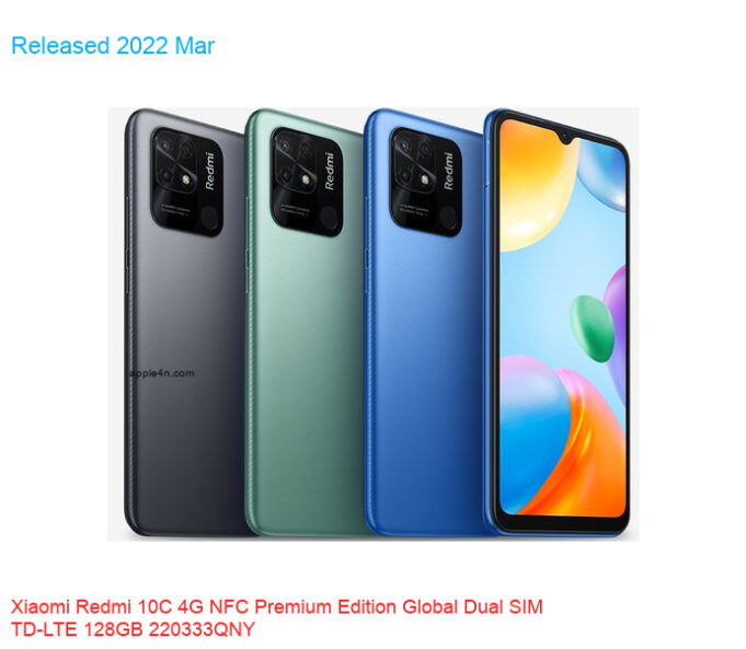 Xiaomi Redmi 10C 4G NFC Premium Edition Global Dual SIM TD-LTE 128GB 220333QNY