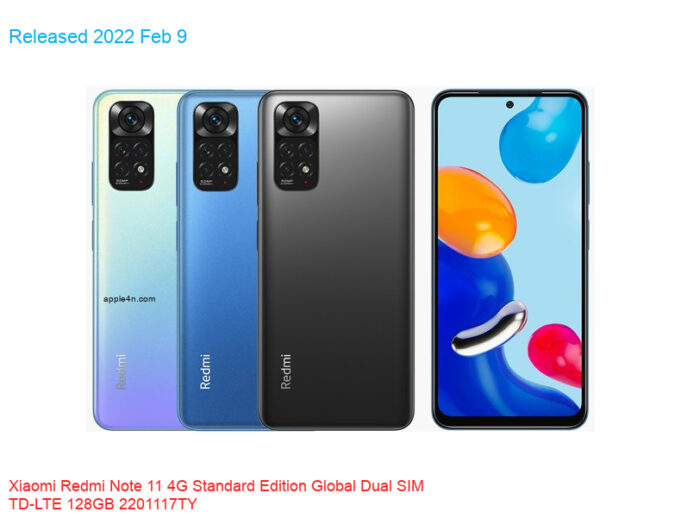 Xiaomi Redmi Note 11 4G Standard Edition Global Dual SIM TD-LTE 128GB 2201117TY