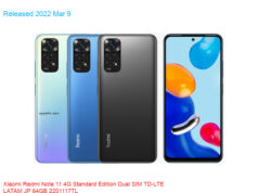 Xiaomi Redmi Note 11 4G Standard Edition Dual SIM TD-LTE LATAM JP 64GB 2201117TL