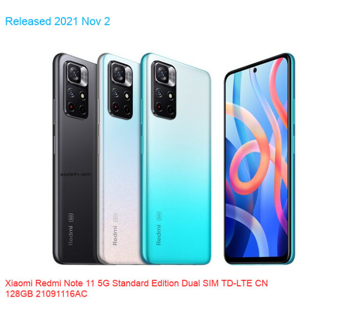 Xiaomi Redmi Note 11 5G Standard Edition Dual SIM TD-LTE CN 128GB 21091116AC